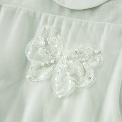 Dave&Bella Kids Girls Autumn Elegance Green Doll Collar A-line Mesh Dress