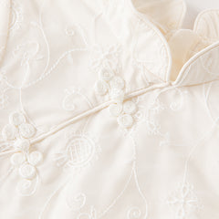 Dave&Bella Toddler Girls Autumn Elegant Chinese Style Beige Mesh A-line Dress