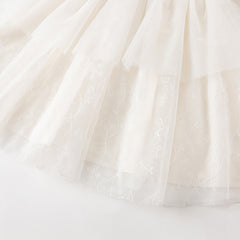 Dave&Bella Toddler Girls Autumn Elegant Chinese Style Beige Mesh A-line Dress