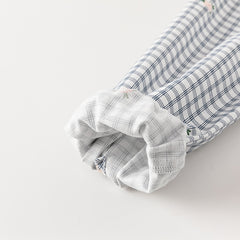 Dave&Bella Toddler Girls Autumn Sweet Cotton Blue Plaid Breathable Princess Dress