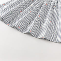 Dave&Bella Toddler Girls Autumn Sweet Cotton Blue Plaid Breathable Princess Dress