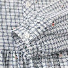 Dave&Bella Toddler Girls Autumn Sweet Cotton Blue Plaid Breathable Princess Dress