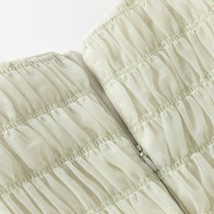 Dave&Bella Kids Girls Autumn Grey Green Classic Round Collar Mesh Part Dress