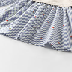 Dave&Bella Toddler Girls Autumn Breathable Cotton Khaki A-line Princess Dress