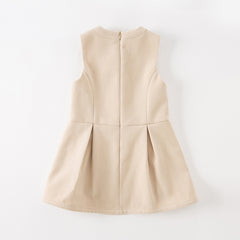 Dave&Bella Toddler Girls Autumn Fashion Light Khaki A-line Party Dress