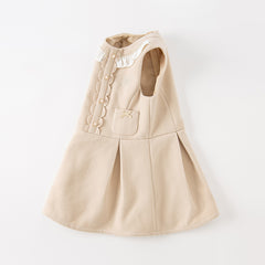 Dave&Bella Toddler Girls Autumn Fashion Light Khaki A-line Party Dress