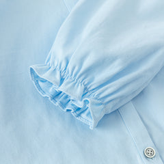 Dave&Bella Kids Girls Spring Solid Color Cotton Blouse Shirt Top