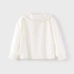 Dave&Bella Kids Girls Spring Solid Color Cotton Blouse Shirt Top