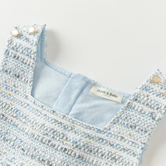 Dave&Bella Toddler Girls Autumn Noble Blue Versatile Princess Tank Dress