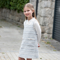 Dave&Bella Toddler Girls Autumn Noble Blue Versatile Princess Tank Dress