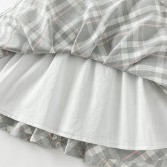 Dave&Bella Toddler Girls Autumn Light Grey Plaid Sleeveless A-line Tank Dress