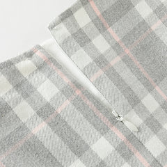 Dave&Bella Toddler Girls Autumn Light Grey Plaid Sleeveless A-line Tank Dress