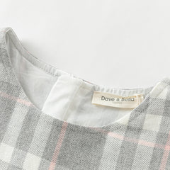 Dave&Bella Toddler Girls Autumn Light Grey Plaid Sleeveless A-line Tank Dress