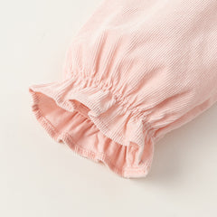 Dave&Bella Toddler Girls Autumn Casual Cotton Soft Pink A-line Dress