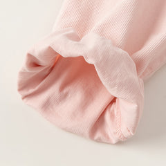 Dave&Bella Toddler Girls Autumn Casual Cotton Soft Pink A-line Dress