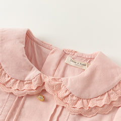Dave&Bella Toddler Girls Autumn Casual Cotton Soft Pink A-line Dress
