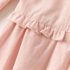 Dave&Bella Toddler Girls Autumn Casual Cotton Soft Pink A-line Dress