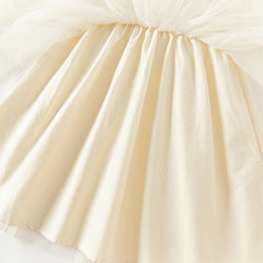 Dave&Bella Toddler Girls Autumn Warm Beige Mesh Birthday Dress