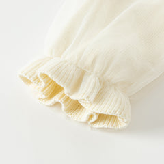 Dave&Bella Toddler Girls Autumn Warm Beige Mesh Birthday Dress