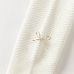 Dave&Bella Kids Girls Autumn White/Black Versatile Footed Tights Leggings