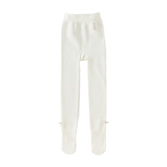 Dave&Bella Kids Girls Autumn White/Black Versatile Footed Tights Leggings