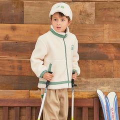 Dave&Bella Boys Autumn/Winter Beige Adjustable Padded Dome Baseball Caps Hats