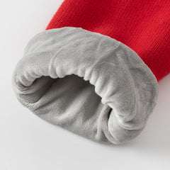 Dave&Bella Kids Girls Red Knit Christmas-tree Decorations Turtle Fleece-Lined Sweaters