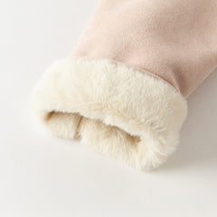 Dave&Bella Kids Girls Sweet Grey Pink Cozy Thickened Suede Plush-Lined Jackets