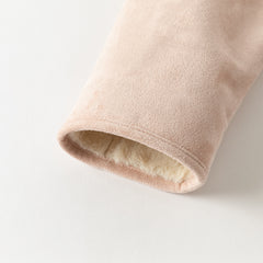 Dave&Bella Kids Girls Sweet Grey Pink Cozy Thickened Suede Plush-Lined Jackets