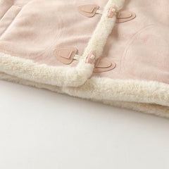 Dave&Bella Kids Girls Sweet Grey Pink Cozy Thickened Suede Plush-Lined Jackets