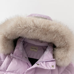 Dave&Bella Kids Girls/Boys Winter Outdoor Mid-length Fur-trimmed Hooded Down Coats