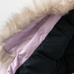 Dave&Bella Kids Girls/Boys Winter Outdoor Mid-length Fur-trimmed Hooded Down Coats