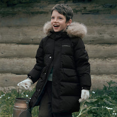 Dave&Bella Kids Girls/Boys Winter Outdoor Mid-length Fur-trimmed Hooded Down Coats