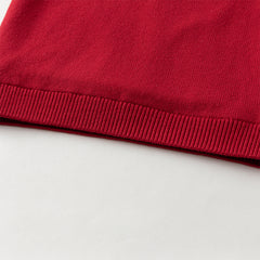 Dave&Bella Kids Girls Adorable Red Cozy Christmas Knit Pullover Sweaters Tops