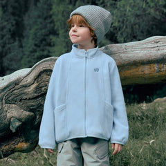 Dave&Bella Kids Boys Blue Outwear Hooded Mid-length Two-piece Padded Coats Set