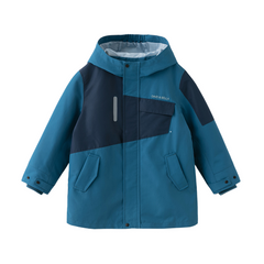 Dave&Bella Kids Boys Blue Outwear Hooded Mid-length Two-piece Padded Coats Set