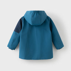 Dave&Bella Kids Boys Blue Outwear Hooded Mid-length Two-piece Padded Coats Set