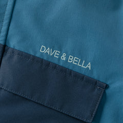 Dave&Bella Kids Boys Blue Outwear Hooded Mid-length Two-piece Padded Coats Set