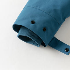 Dave&Bella Kids Boys Blue Outwear Hooded Mid-length Two-piece Padded Coats Set