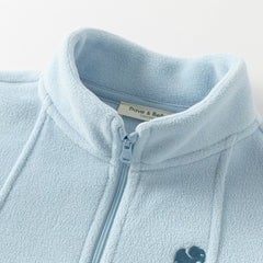 Dave&Bella Kids Boys Blue Outwear Hooded Mid-length Two-piece Padded Coats Set