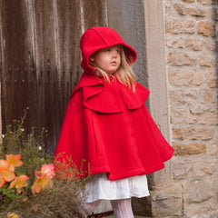 Dave&Bella Toddler Girls Festival Christmas Red Outdoor Hooded Fleece Capes