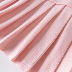 Dave&Bella Summer Toddler Girls Cartoon College-style Princess Dress