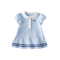 Dave&Bella Girls Summer Cartoon Striped Princess Dress