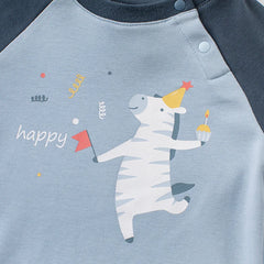 Dave&Bella Toddler Boys Cotton Casual Cartoon Letter Print T-shirts