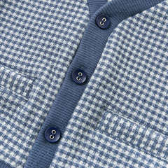 Dave&Bella Boys Spring Blue Plaid T-shirt Pants Suits Sets