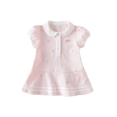 Dave&Bella Girls Summer Cartoon Striped Princess Dress