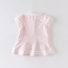 Dave&Bella Girls Summer Cartoon Striped Princess Dress