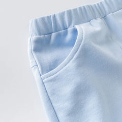 Dave&Bella Toddler Boys Summer Cotton Blue Striped Outfit Sets