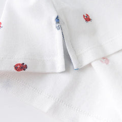 Dave&Bella Toddler Boys Summer Fashion Print Polos Shorts Sets