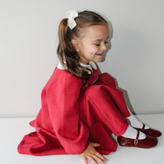 Dave&Bella Toddler Girls Autumn Red Cute Bear A-line Dress